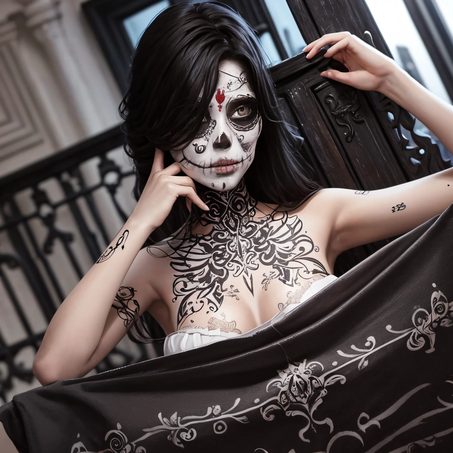 simbolismo, morte e amor, artistic movement, jovem com caveira, misterioso