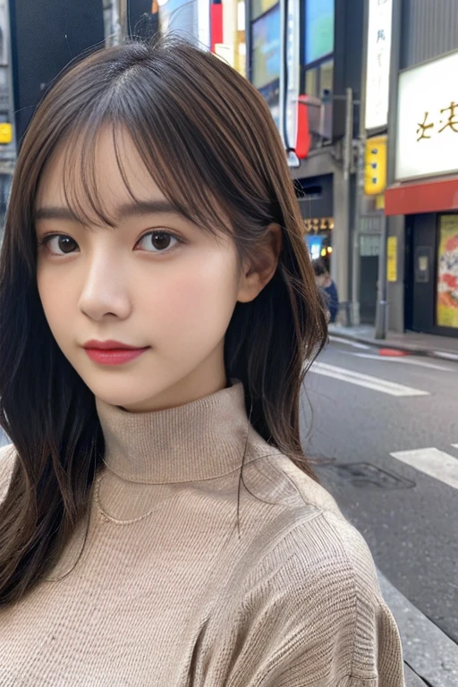 (Colossal tits、Turtleneck knitwear、Shoulder bag)、(top-quality,​masterpiece:1.3,超A high resolution,),(ultra-detailliert,Caustics),(Photorealsitic:1.4,RAW shooting,)Ultra-realistic capture,A highly detailed,high-definition16Kfor human skin、 Skin texture is natural、、The skin looks healthy with an even tone、 Use natural light and color,One Woman,japanes,,kawaii,A dark-haired,Middle hair,(depth of fields、chromatic abberation、、Wide range of lighting、Natural Shading、)、(Hair swaying in the wind:1.2)、Streets of Tokyo