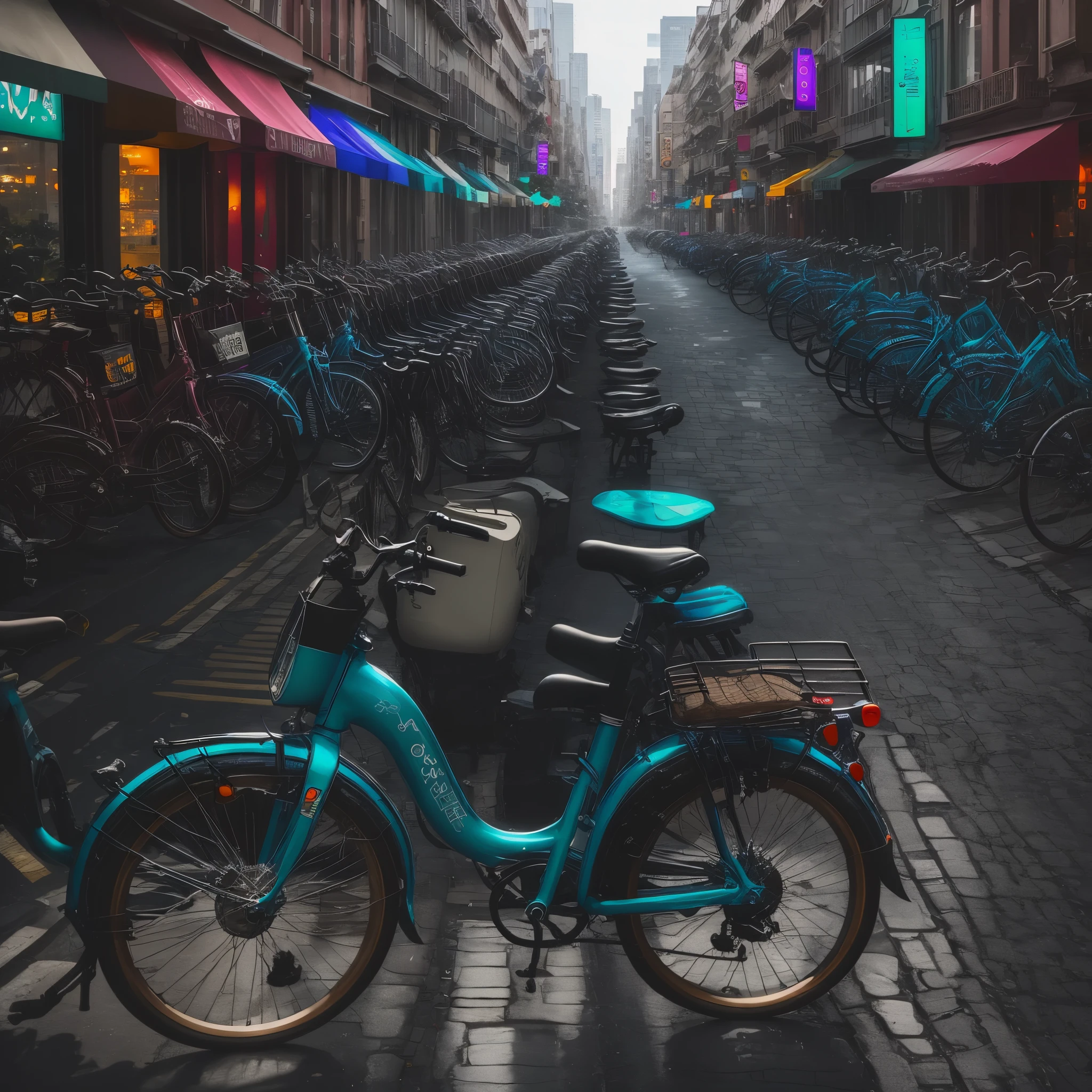 A bike-sharing  with attractive colors and in city can be one of the easiest ways to reduce pollution and help the environment. So why do we wait for the future of transportation technology like flying taxis to make a difference?