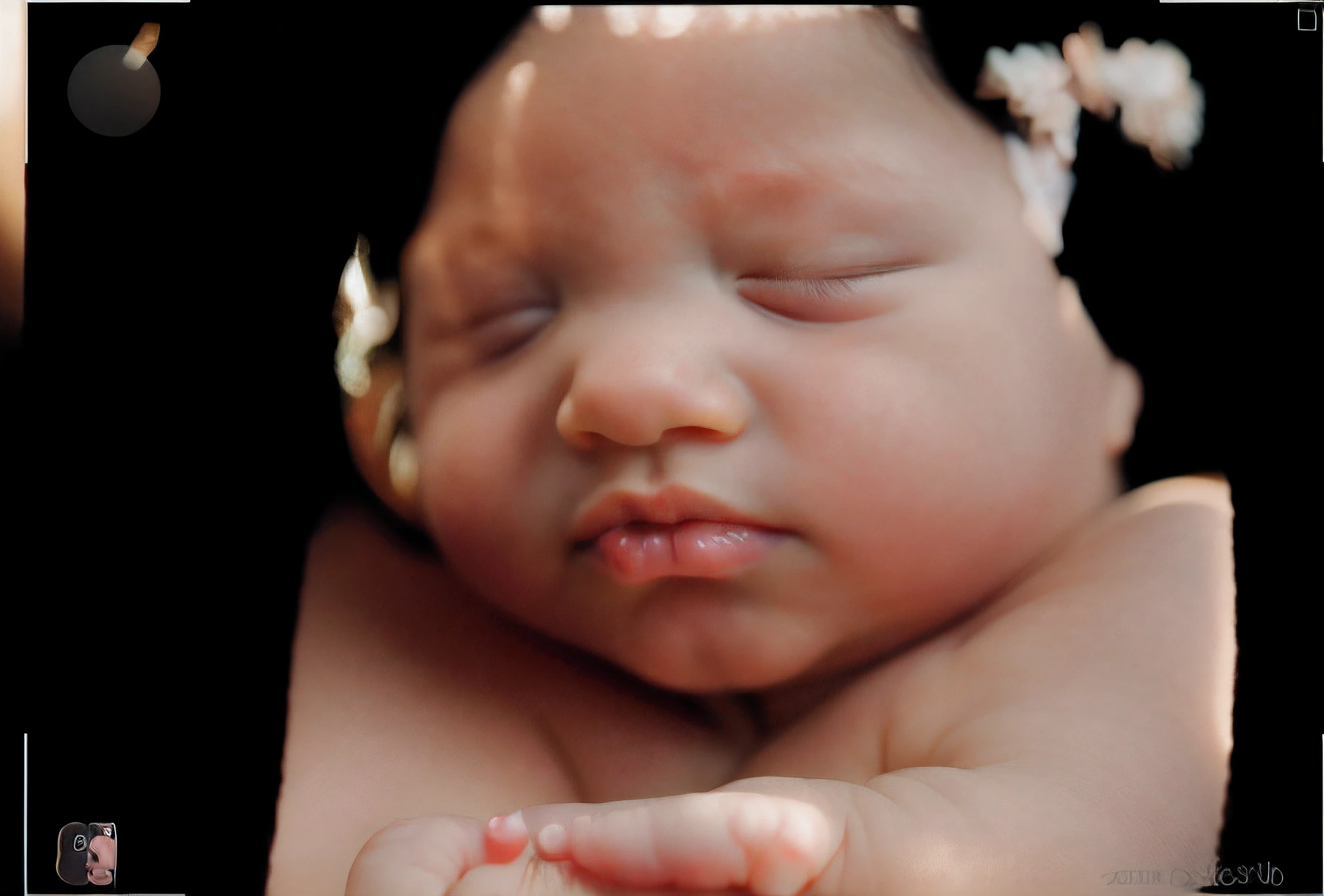 portrait, sleeping baby, inside womb, rosy face, hd, realistic, cute, baby girl, 8k, uhd, high quality, sharp focus, The composition beautiful rich and bright