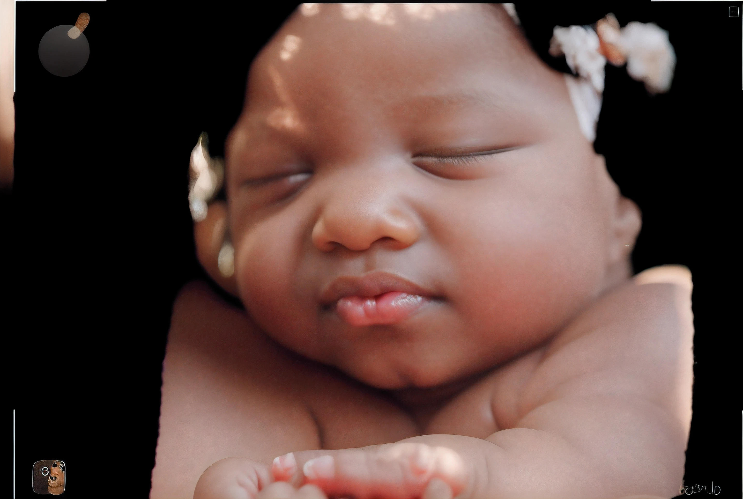 portrait, black african baby, sleeping baby, inside womb, rosy face, hd, realistic, cute, baby girl, 8k, uhd, high quality, sharp focus, The composition beautiful rich and bright
