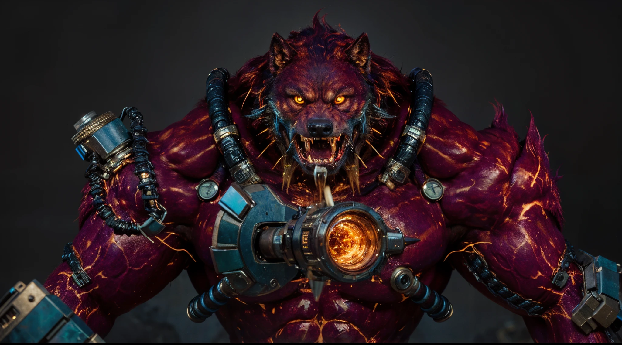 (masterpiece),(best quality:1.0),(ultra high resolution:1.0),monster, werewolf, wolfteam, face focus, muscular, 8k wallpaper, full body