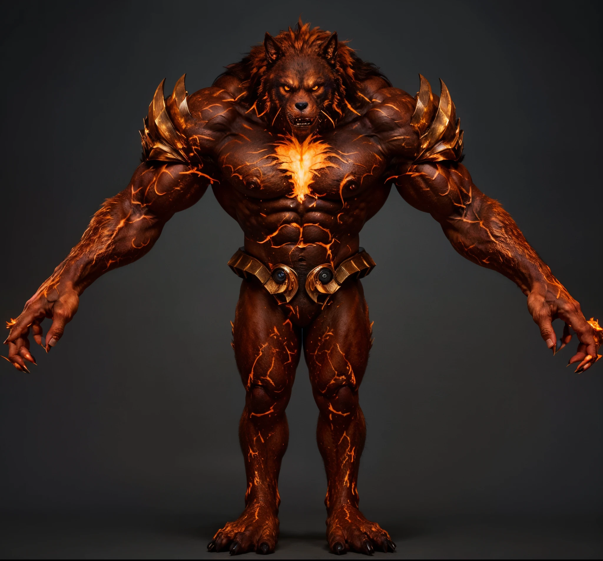 (masterpiece),(best quality:1.0),(ultra high resolution:1.0),monster, werewolf, wolfteam, face focus, muscular, 8k wallpaper, full body