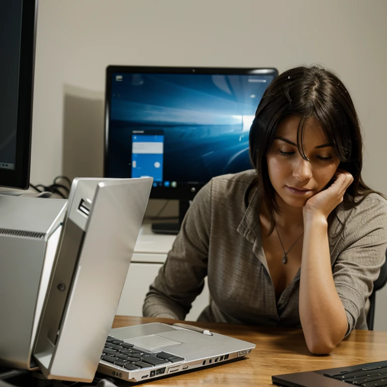 Realistic image of a person searching for information on a computer