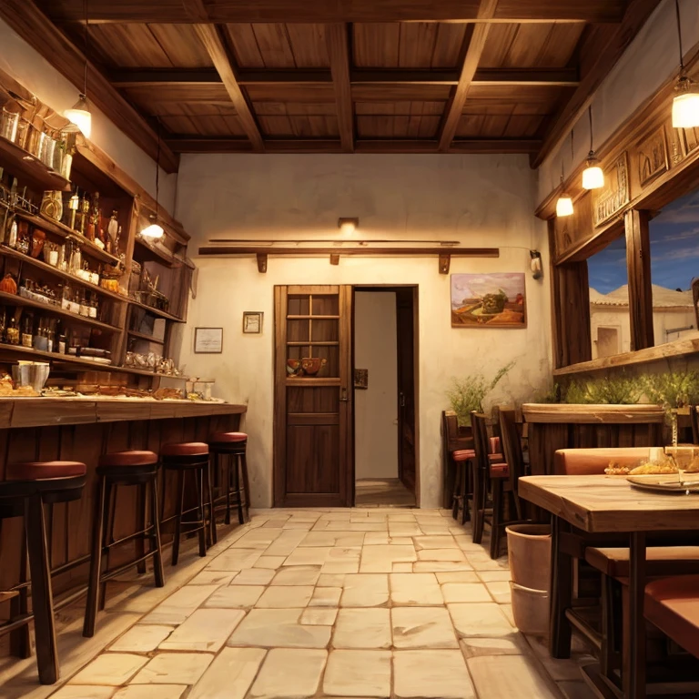 Obra-prima, melhor qualidade, arte altamente detalhada, taverna medieval, 8k, taverna rpg