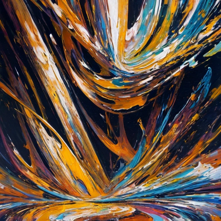 oil painting texture,abstracted、contorção,cores ricas,authentic brushstrokes,aesthetic composition,estilo minimalista,These elements make up contemporary paintings