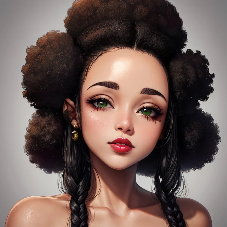 (masterpiece, best quality), deep ebony 1girl, beautiful face, Kimberly_jackson, freely hair, confused, upper body,