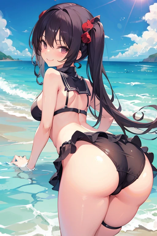 ass seductive smile at the beach
