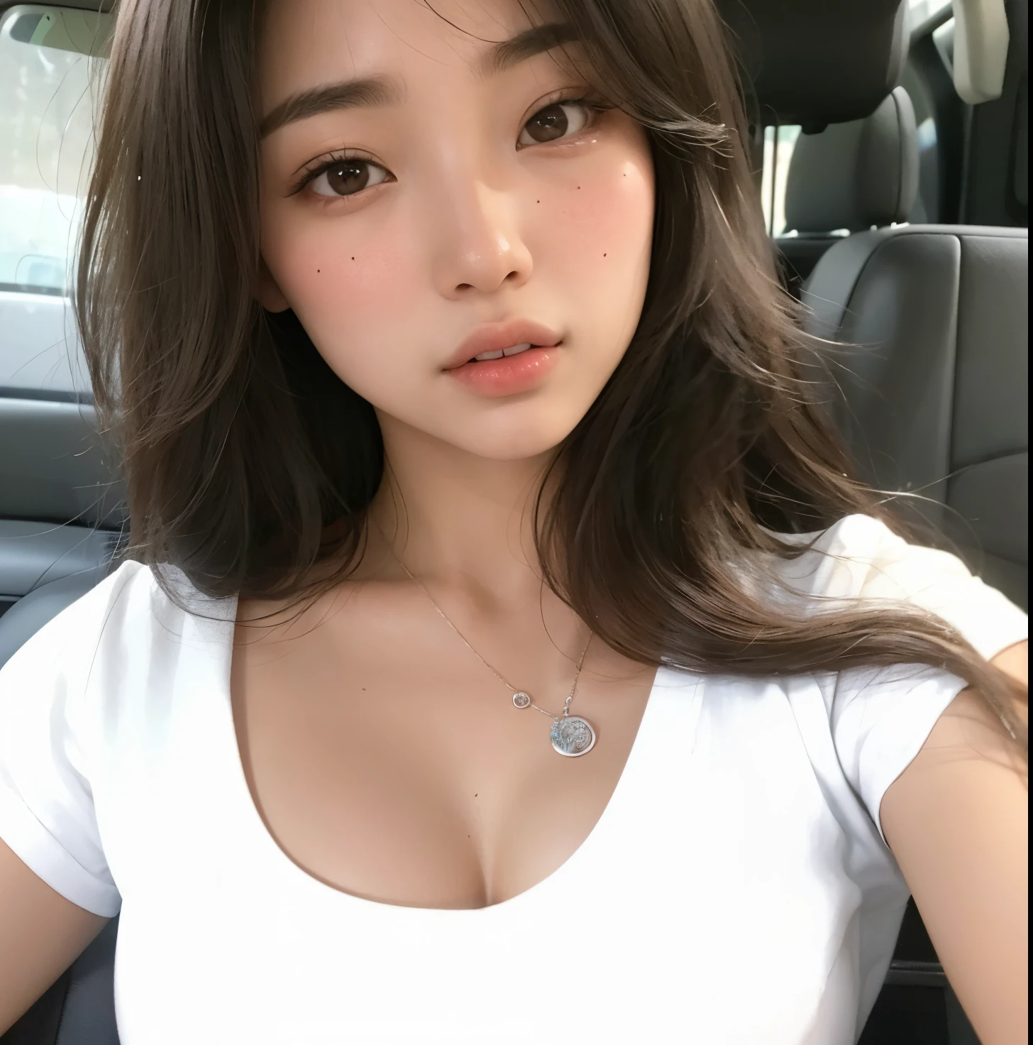 mulher arafed com cabelo comprido sentado em um carro com um colar em, Beautiful Asian girl, Pokimane, linda mulher coreana jovem, 18 anos, gemma chan bonita, gemma chen, asian features, Mulher sul-coreana bonita, young cute wan asian face, 1 8 I, asian beautiful face, south east asian with round face, Beautiful Asian woman