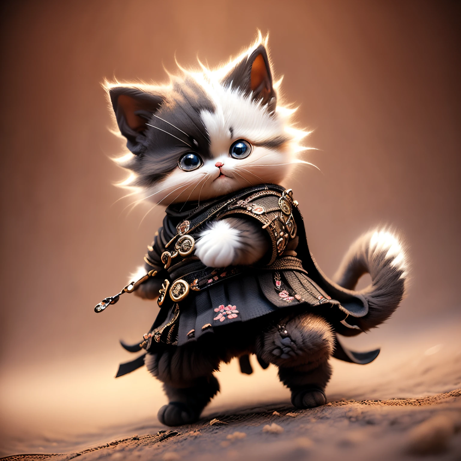 masterpiece、top-quality、ultra-detailliert、(Chibi character calico cat:1.2),(Full leg opening:1.3),Chibi Living,