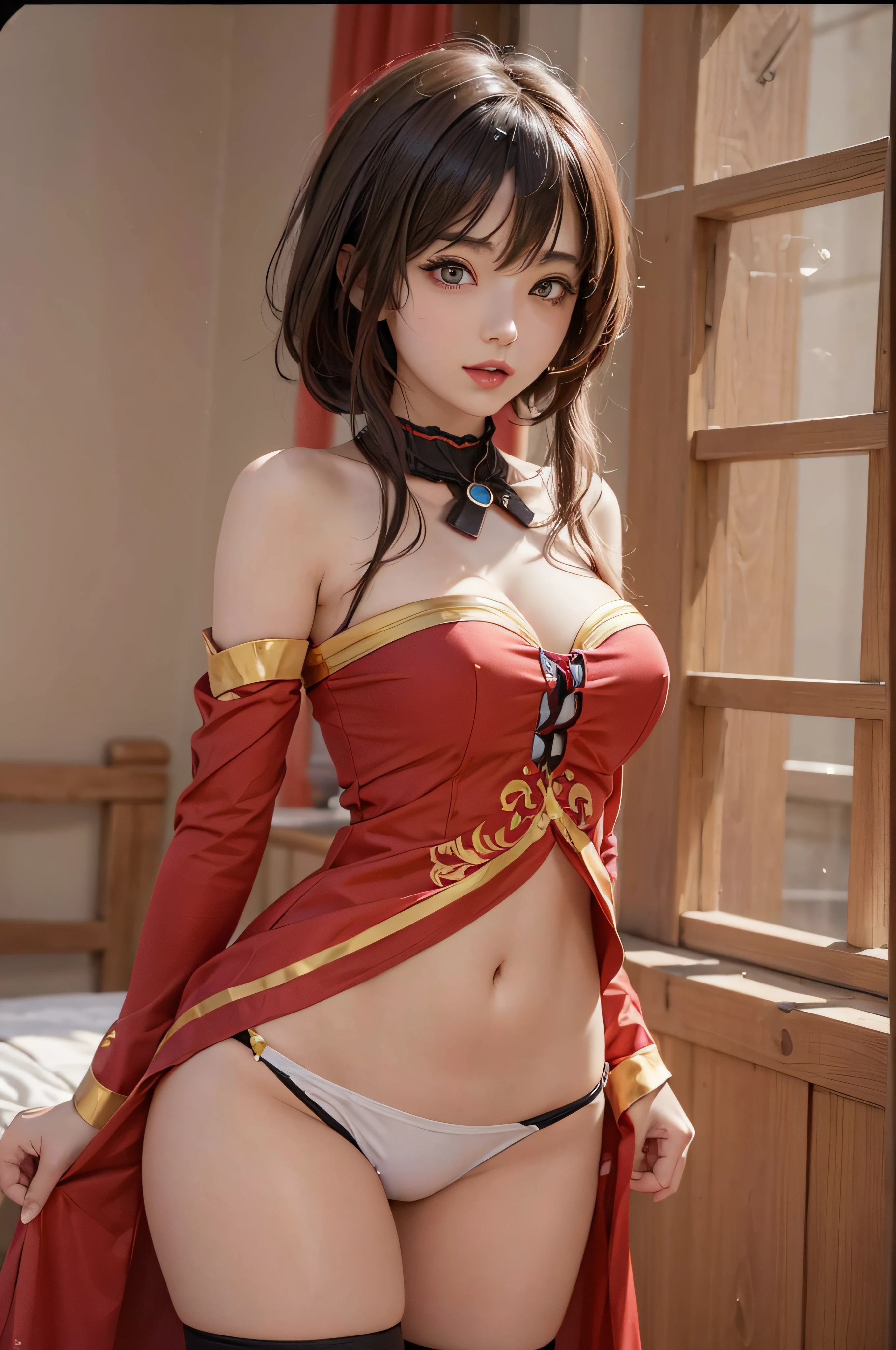 (masterpiece), best quality, ultra high res, beautiful girl, slim body, megumin, kono subarashii sekai ni shukufuku wo!