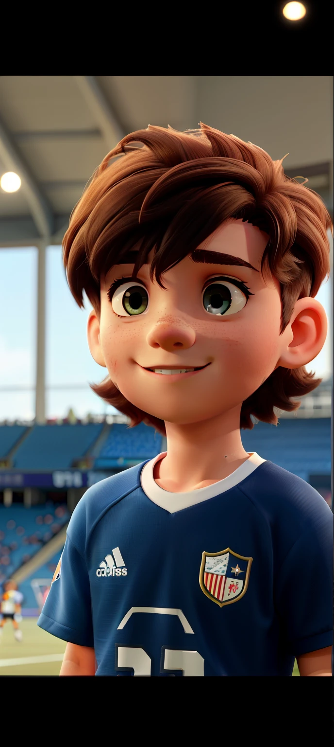 A young football fan, don't change your hair and don't make it cross-eyed
