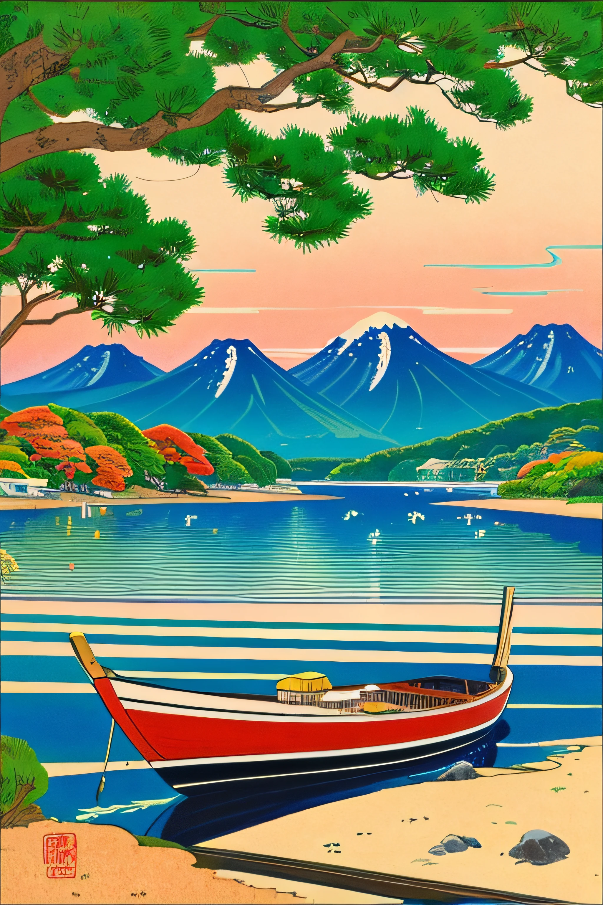 jpn landscapes Ukiyo-e style pop music colourfull