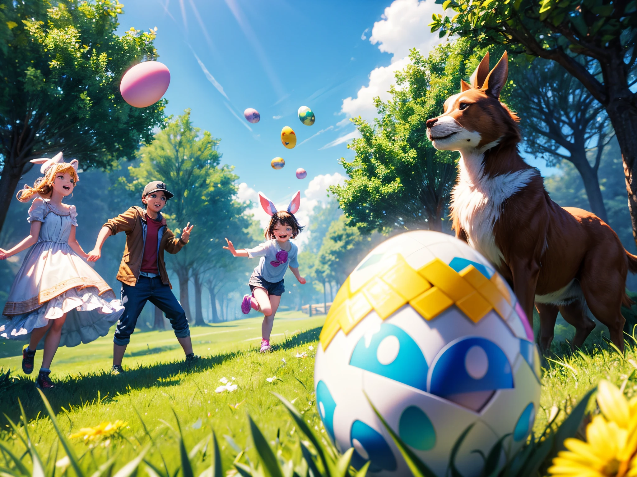 Zoom in to the excitement of an Easter egg hunt, where 3D basic symbols and shapes lead the way to hidden treasures. Make this a visually engaging and playful adventure.