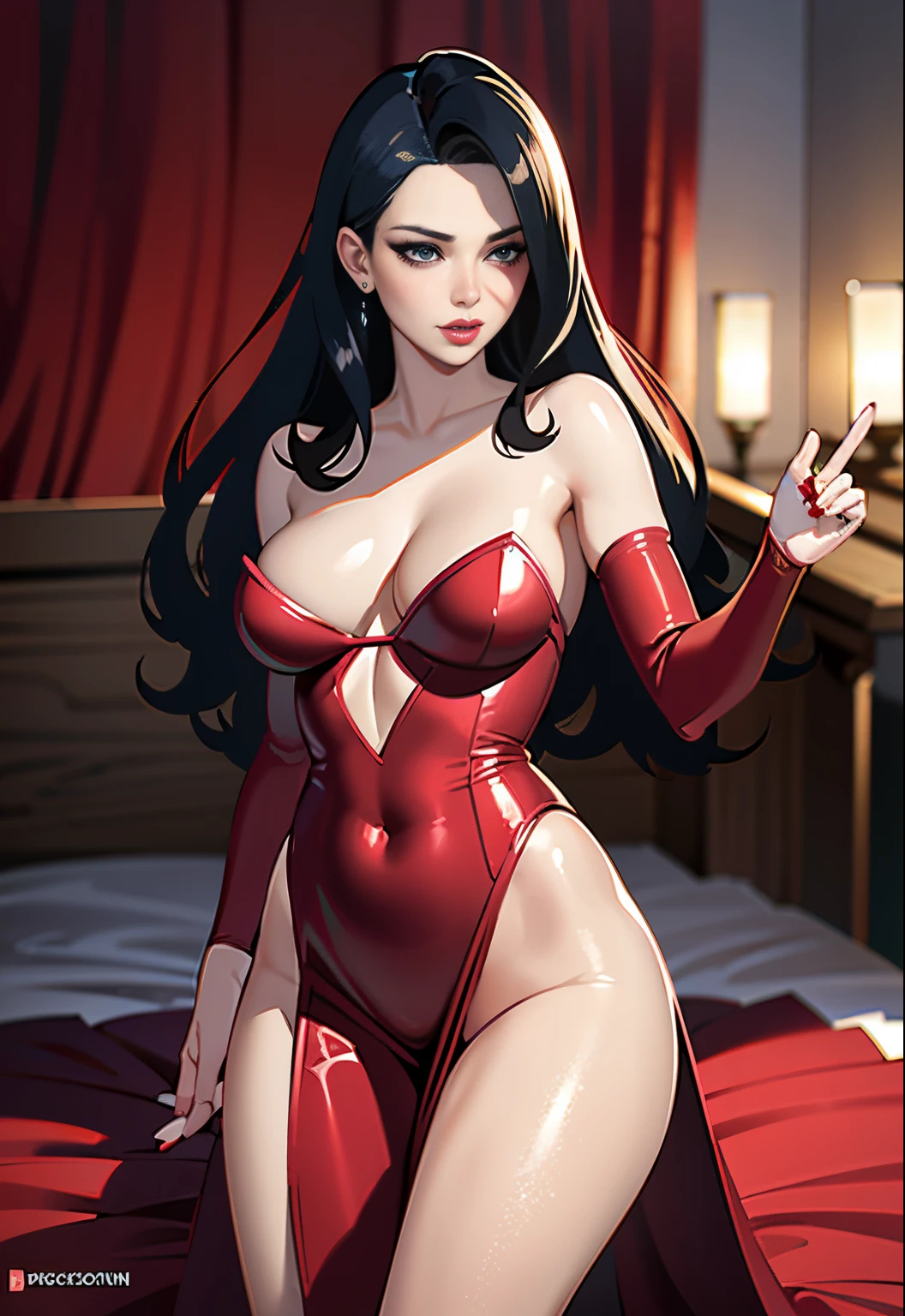 Beautiful Alluring scarlett johansonn, , christmass ornaments, frilly crimson red velvet ribbon wrap, Athletic Well Toned Body, Elegant Form, , inside a gothic bedroom, Barely Clothed, cleavage, Beautiful Face, Ominous Gothic Theme, fantasy theme, Fiverr Dnd Character, Octane Render, Digital Art, Extreme Detail, 4k, Ultra Hd, Polished, Beautiful, Hyperdetailed, Intricate, Elaborate, Meticulous, Photorealistic, Sharp Focus, Wlop, Character Design, Unreal Engine, 3d Rendered, Volumetric Lighting, Reflections, Glossy, Digital Illustration, Pose, Suggestive Pose, , Full Body Shot, anatomically correct 💖❤💕💋❣
