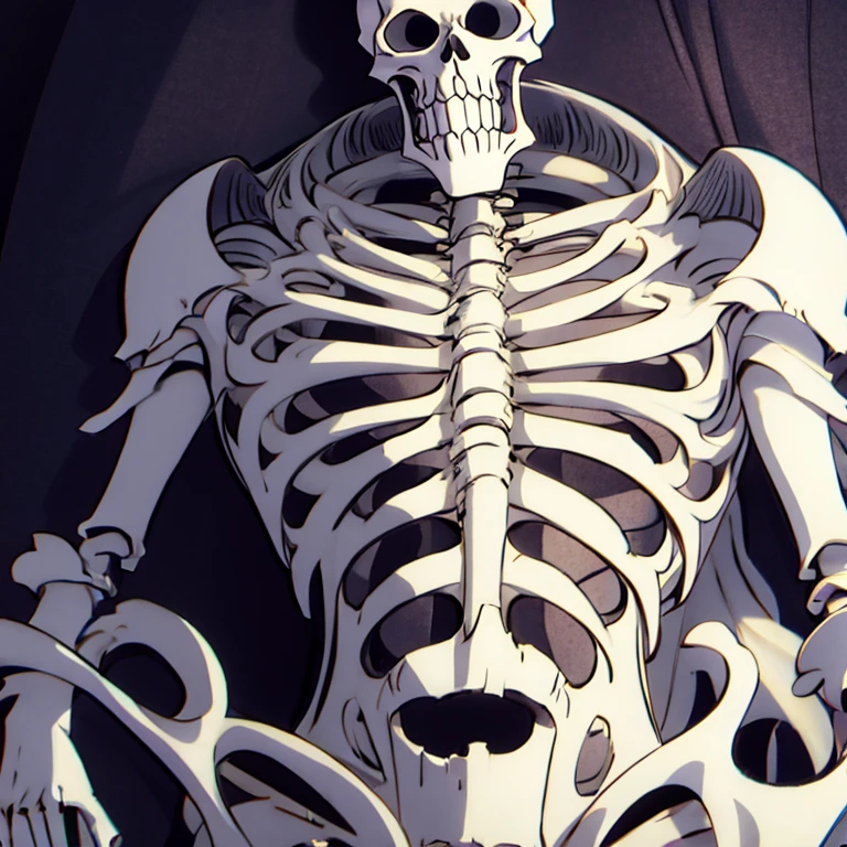 Skeleton dressed in black sweater