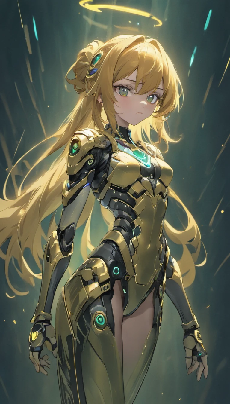 (a female)starcraft ghost character,armored suit,advanced visor,weapon,combat skills,strong and confident posture.[detailed and realistic character design],dynamic action,explosive battlefield,sci-fi style,alien creatures [with sharp teeth and claws],high-tech weapons and gadgets,advanced stealth abilities,night environment,dark color palette and intense lighting,professional concept art,bokeh effect.+(best quality,highres),vivid colors,physically-based rendering,sharp focus,ultra-detailed.(portraits,sci-fi,concept artists), dark blue suit, long golden hair, detailed hair, flowing hair