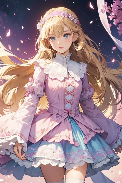 Flora is a young tan-skinned girl with long light-brown hair that has bangs framing on either side of her face where it has visible blonde streaks with a single small hair strand sticking up and narrow green-jade eyes. Flora keeps her hair down (similar to her appearance in the prior season as well as the first four except that she appears to no longer have the small hair strand) where she wears a lilac-colored headband that has a purple layered flower on the left side. She wears a lilac-colored shawl decorated with a white floral pattern over a long-sleeved, fuchsia-colored shirt almost long enough to be considered as a dress, which ends in a pastel pink petticoat and pale pink ruffles at her sleeves. She also wears pastel blue, knee-high socks with a white lace trim and brown boots with the same white lace trim and faux-fur around her ankles.