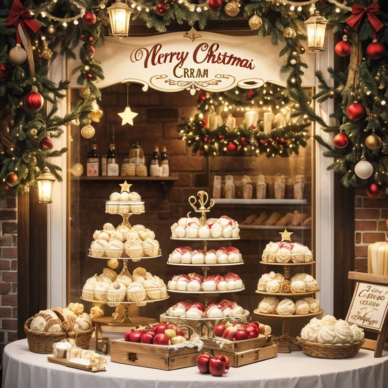 Italian handmade cream,gelato,Poster Christmas,Apple Cinnamon