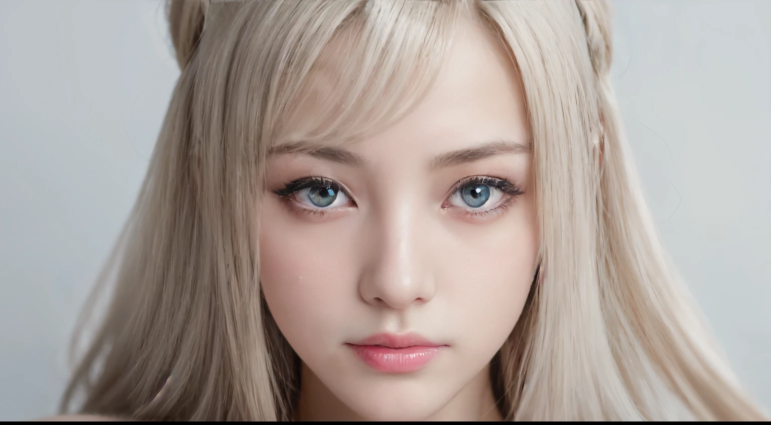 ((((masutepiece, Best Quality, High resolution)))), extremely detailed 8K, Slender beautiful girl, (Ultra HD, Ultra-detailed, Highly detailed, Highly realistic, Ultra-realistic, photos realistic), (1girl in:1.5), (realistic white hair), Beautiful long hair, (Dynamic Poses), facing at camera, lightsmile, Purple eyes, average breasts, (beautifull detailed face, Beautiful detailed eyes), White underwear、Full body like,fullnude