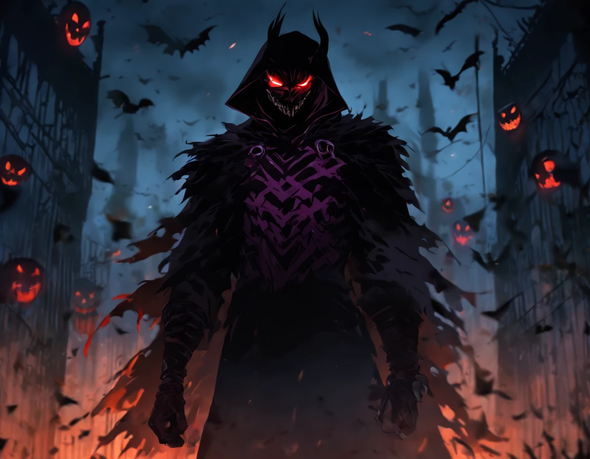 (best quality,4k,8k,highres,masterpiece:1.2),ultra-detailed,(realistic,photorealistic,photo-realistic:1.37),male,dead by daylight,muscular male,full body,killer,wearing scary mask,sexy,[murderous,ominous] gaze,dark atmosphere,[suspenseful,terrifying] environment,dimly lit,sharp contrast,dark shadows,distorted shapes,[haunting, eerie] background,unseen lurking presence,creepy [facial expression,smile],ominous aura,edgy,demonic,spooky [lighting, ambiance],vengeful spirit,[menacing,sharp-edged] weapons,emotionless figure,bloody costume,[sinister,mysterious] aura,macabre theme,gruesome details,nightmarish aesthetic,wicked intentions,nighttime setting,life-like realism,horror,demon king flick vibes,night owl vibes,deathly surroundings