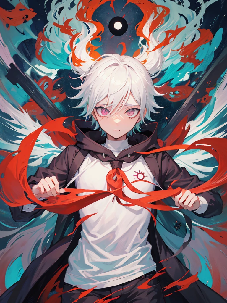 um homem ruivo de camisa preta e olhos azuis, cara bonito na arte jujutsu kaisen, Arte Digital por Danganronpa, Ken Kaneki, Demon Slayer rui fanart, dor de Naruto, por Kamagurka, por Kanbun Master, Nagito Komaeda de Danganronpa, por Shingei, detalhes finos. anime. tentacles