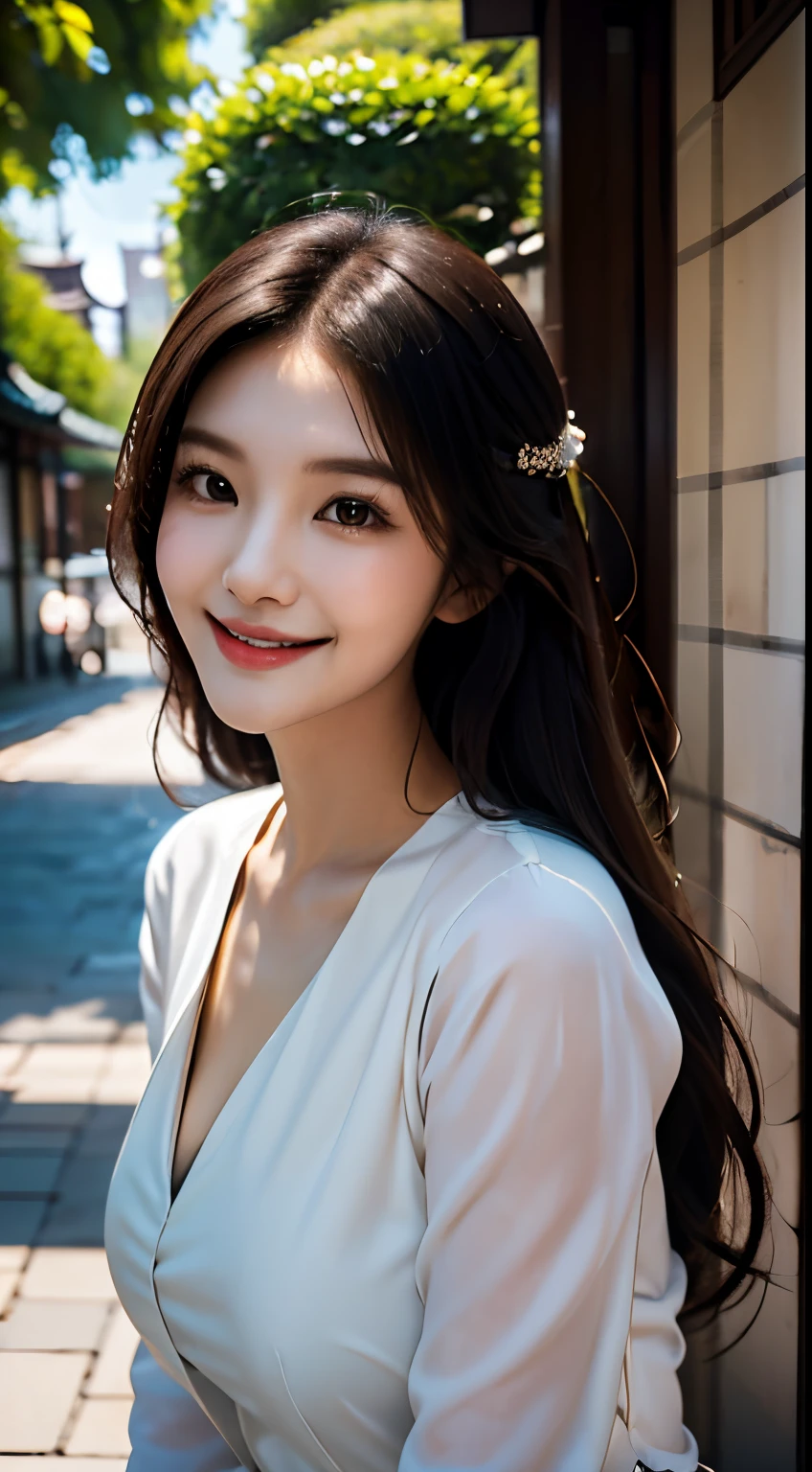 there is a woman that is smiling and posing for a picture, gemma chen, cindy avelino, gemma chan girl portrait, chiho, heonhwa choe, jaeyeon nam, ann takamaki, beautiful young korean woman, gorgeous young korean woman, bae suzy, pokimane, female actress from korea, beautiful and smiling, erika ikuta