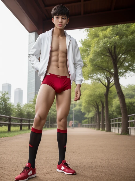 teenagers , young , light-skin , wearing an dark red sexy underwear, tmasterpiece,k hd,the feet,Transparent sports vest,semi transparent,black long socks,The barefoot , red colour , handsome and cute , extreme cute boy , white skin , dark red underwear boxers shorts , extremely tall and cute boy ,oppa model , handsome model , full body , dark red boxers underwears short shorts , black socks , white light-skin , Chinese model , young boy , white skin , handsome and extremely cute , red boxers underwear shorts , long black socks , handsome model , at the park , jogging , model oppa , long legs , jogging , running , high knee black socks ,black long socks , stand up , extremely tall , extremely high , red underwears , red sports underwear , long black socks , clean and white legs , Chinese model , extremely long legs , looking at the camera , clean and white thigh , heavy bulge , kid face , baby face , wearing jacket , red underwears boxers , light and white skin , Chinese model , strike a pose , sexy pose , horny boy