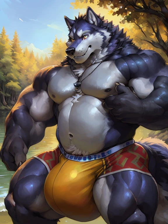 solamente, masculino, ((musculoso, husky male:1.3)) , avatar peludo color negro y blanco, vientre blanco, (kemono:1.4), (tanga rayada azul, red pattern:1.2),ojos detallados, husky tail, (((enorme protuberancia))) , ((Retrato corporal)),
, (ojos detallados, ojos verdes, ojos brillantes):1.1,
(al aire libre:1.35), bosque, vela, Noche, (particuls ,glowworm, azul brillante):1.3,
Antecedentes detallados, fotorrealista, manos realistas, 8k HD,
(Sombras oscuras, wide dynamic range, HDR, poca luz:1.2),
por (por Pino Daeni, (por ruaidri), (por virtyalfobo), (por Kenket), (((enormous bulge:1.3))), (((huge genital male with tight boxer))), ((huge male)), ((hyper muscular male)), ((thicc male)), (((gigantic balls:1.5))), (((huge penis ))), (((NSFW))), boxer can't fit, (((oversized bulge))).
