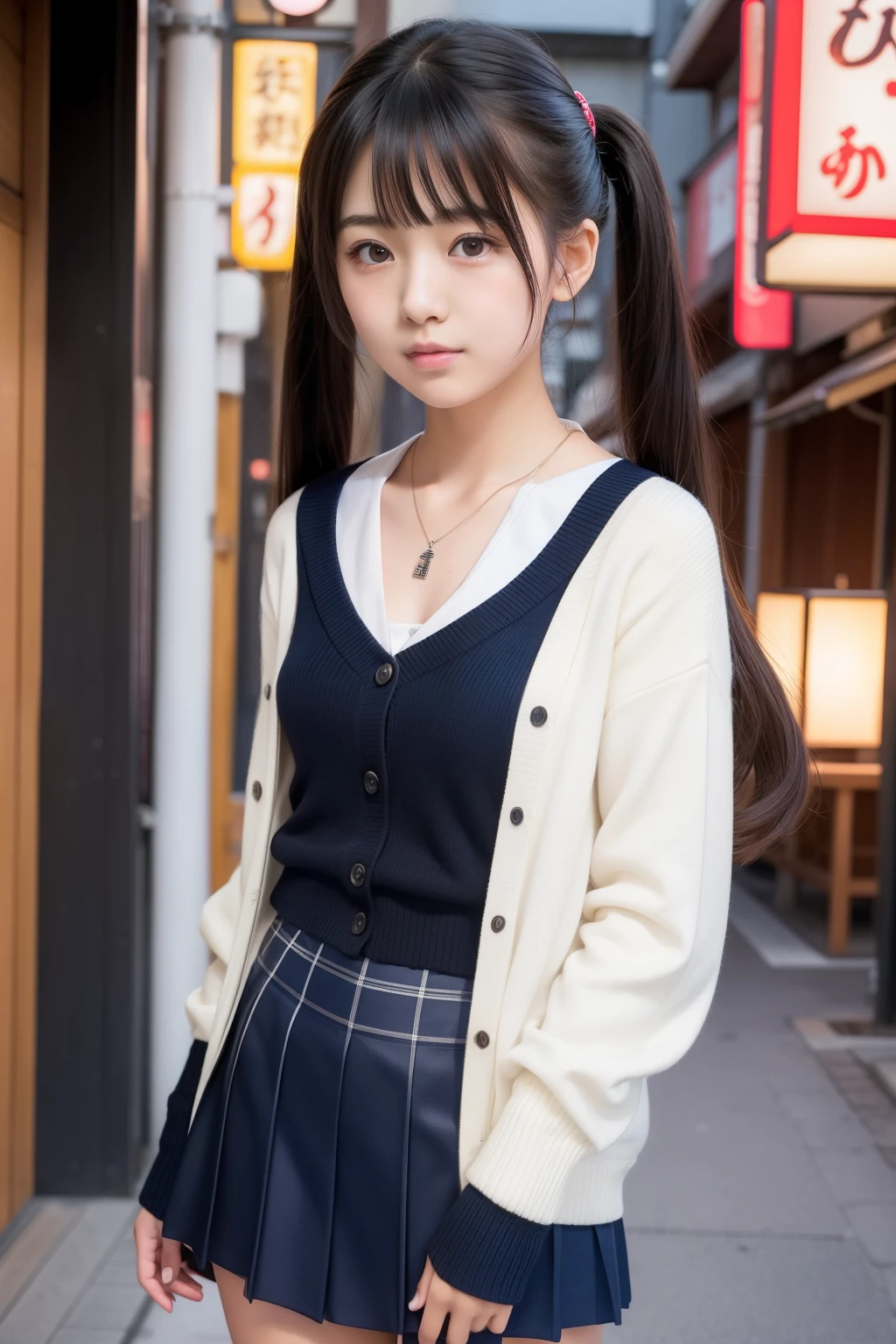 Girl in uniform cardigan for photo, Two beautiful Japan girls、 years、Neon Street Stand、, gorgeous japanese model, long twintail、Diamond necklace、耳Nipple Ring、Lovely woman, goddess of Japan, Gorgeous young Japan woman, a japanese girl, Juigh school student attire、Japan girls, beautiful sexy woman photo, beautiful goddess, Beautiful Japan junior high school student, Phenomenally cute、Inviting eyes