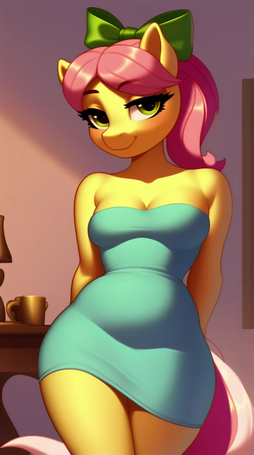 My little pony, anthro, (fluttershy), opened her mouth, and strings of saliva stretched, (white panties pulled down slightly), big breasts, heart collar, earrings, piercing, black eyeshadow, black nails, transexual, ((cute clothes))