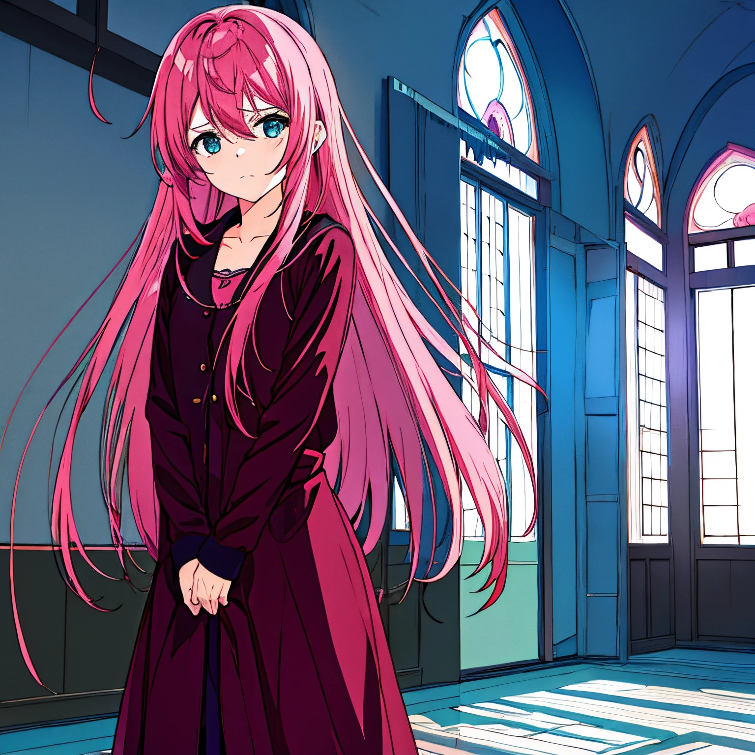 Megurine Luca,Withdrawal,Pink hair,melancholic,Shoku,darkened room