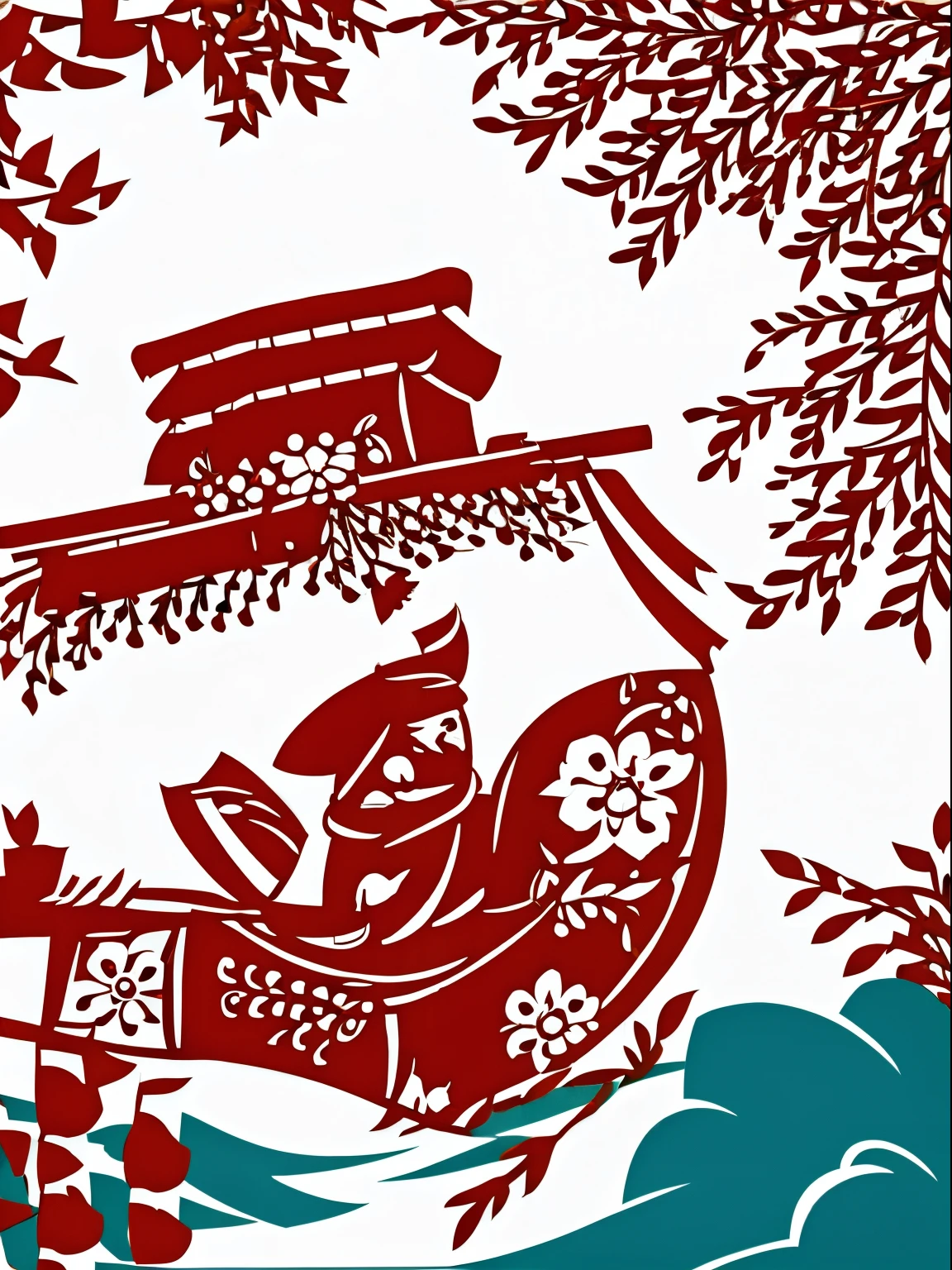 Intangible cultural heritage poster，Background sky， cut out