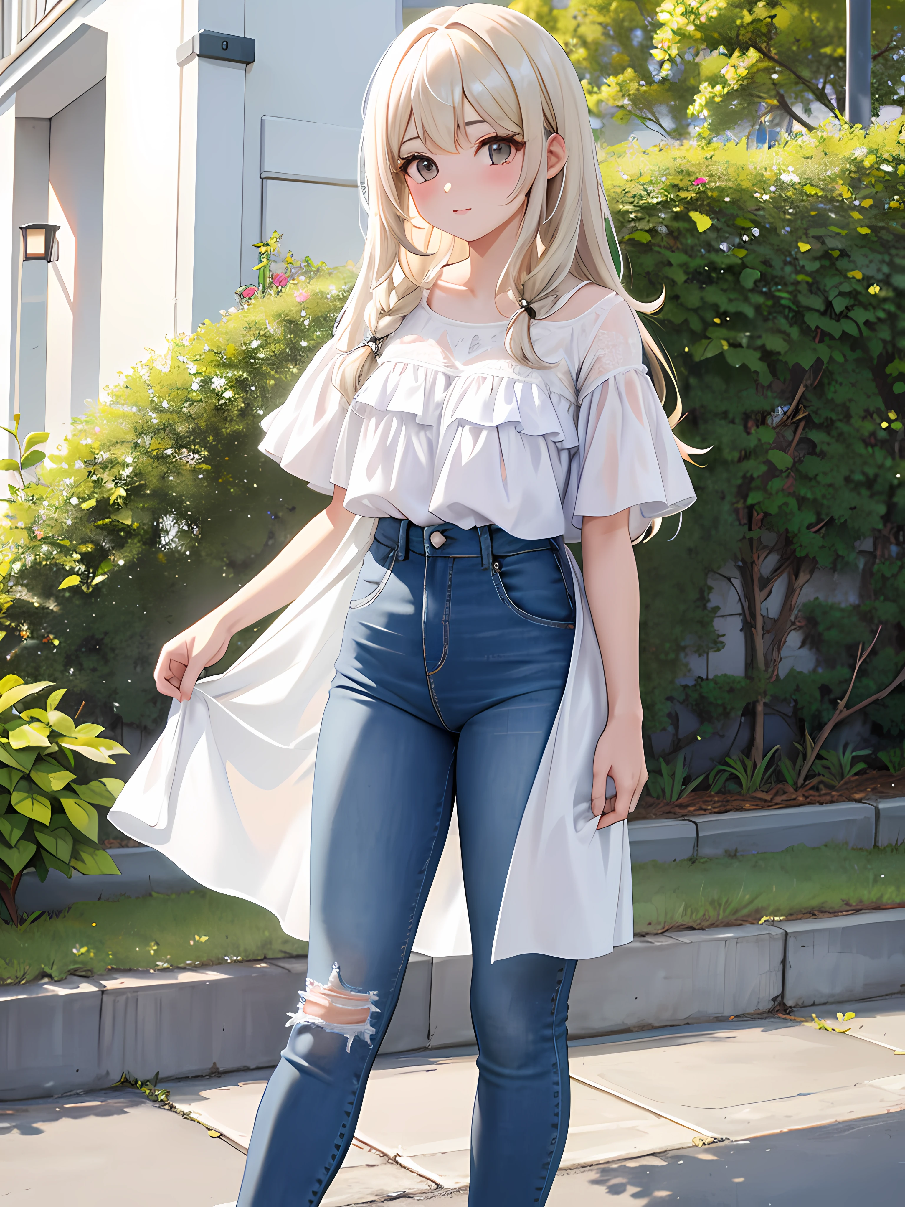 There&#39;s one standing on the sidewalk,  small and curvy,  VESTIDO, estilo anime 3 d realista, Retrato realista kawaii, 3d rendering of a cute anime girl, a hiperrealista , retrato de corpo inteiro de um curta!, hiperrealista , photorealistic rendering of anime girl, jovem anime realista