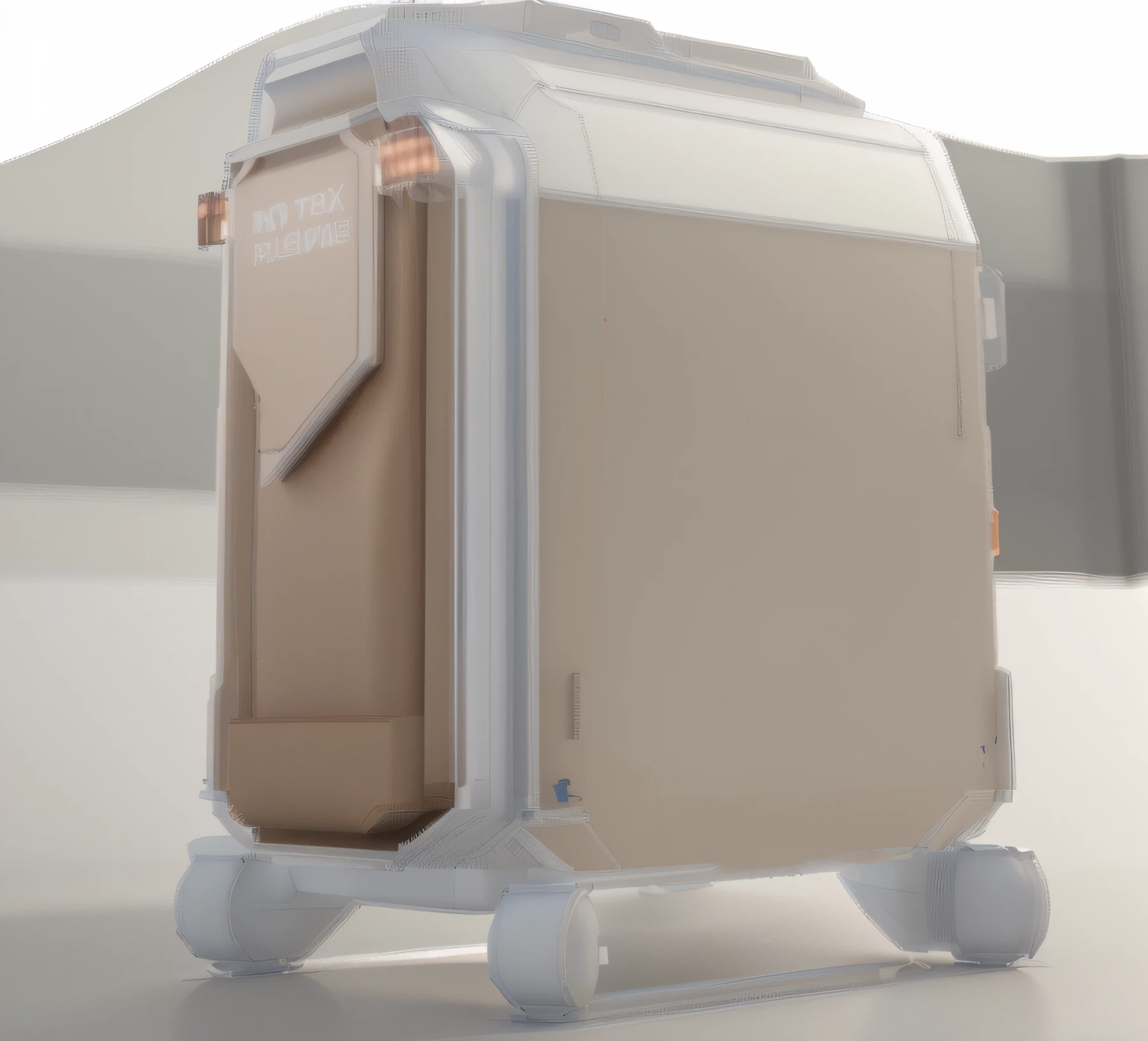Side push and side pull,the whole, delivery truck, a 3D render, products shot, rendering, 3 d model, 3 d model, Product design renderings, Innovative product concepts, storage box, Interior space, semi transparent, Frosted glass, bauhause, maximalist, 电影灯光, lightand shade contrast, One color, Sony FE, Sony FE , A high resolution, high detal, 16k
