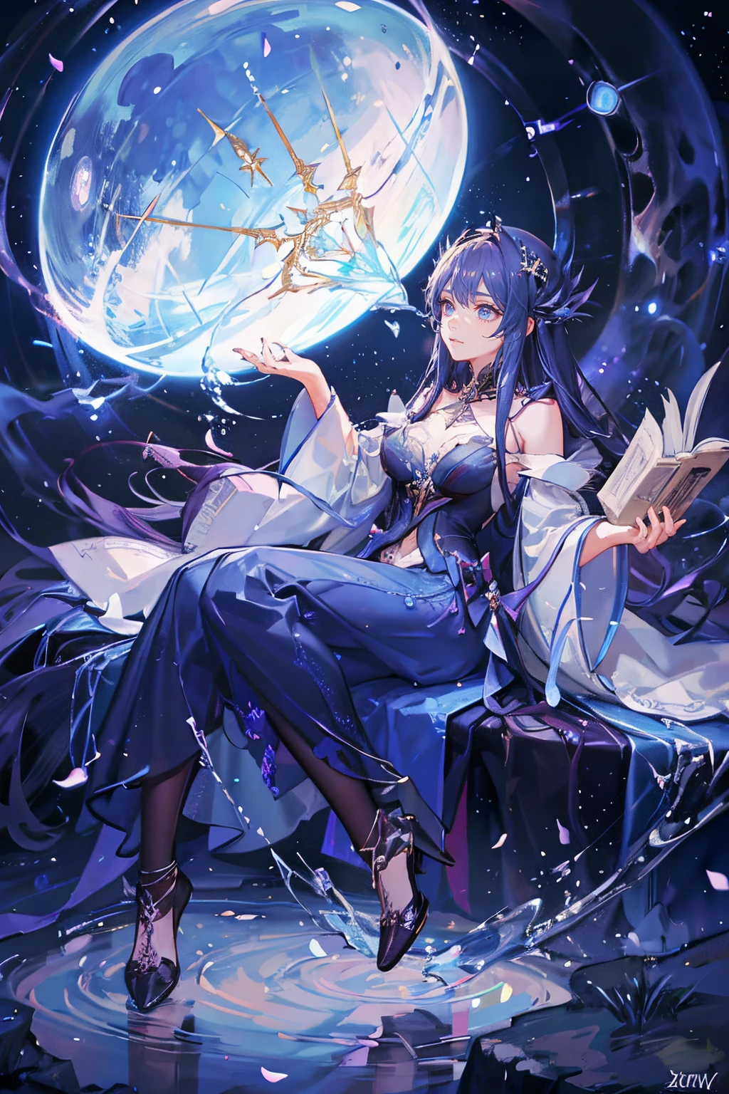 ((1girl in)),a computer, Large landscape ultrasonic photo glass teapot, Flowers, fire, Fly agaric, fireflys (general view, Shows a butterfly teapot, Soap bubbles), In the sea of kettles (ultra-detailliert), fullmoon, (Detailed), firefly (Detailed), Night at night, Moon reflection, (1:3), fireflys (1:3), BREAK Production Art, (Cold light source:1.2), (firefly:1.2), Purple, Fire particles, Colors, intricate-detail, Volumetric lighting, Realistic Fantasy Break (masutepiece:1.2), (Best Quality), 4K, ultra-detailliert, (dynamic compositions: 1.4), detaileds, Colorful Detail, (dark color: 1.2), (Luminous lighting, Atmospheric lighting), broody, Dark, Magical
