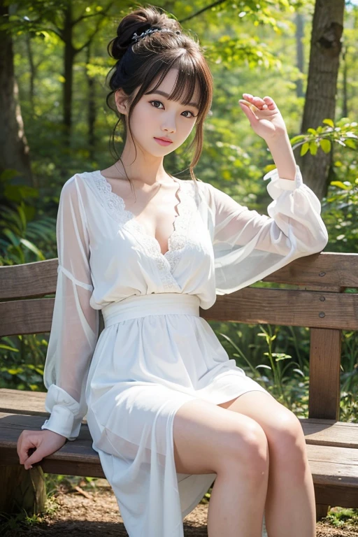 Photo Real、photoRealstic shorth hair、Wet bangs、damp hair、Wet hair Round face、the face is round、cat eyes eyes、Hanging eyes、big eye、small mouth、a small face、a baby face、Pure white skin Clothes with short sleeves、Thin fabric、Transparent garments、Clothes to the naked、Clothes that you can't afford 15yo student、skinny body、Soft thighs、Skinny Legs Laughing expression、Smiling、Laughing、Sit boldly、Spreading hands、Water all over the body、whole body Dripping wet、Apply a large amount of liquid、Apply liquid to the whole body Background with、sauna、Timber wall、wood floor、Timber stairs