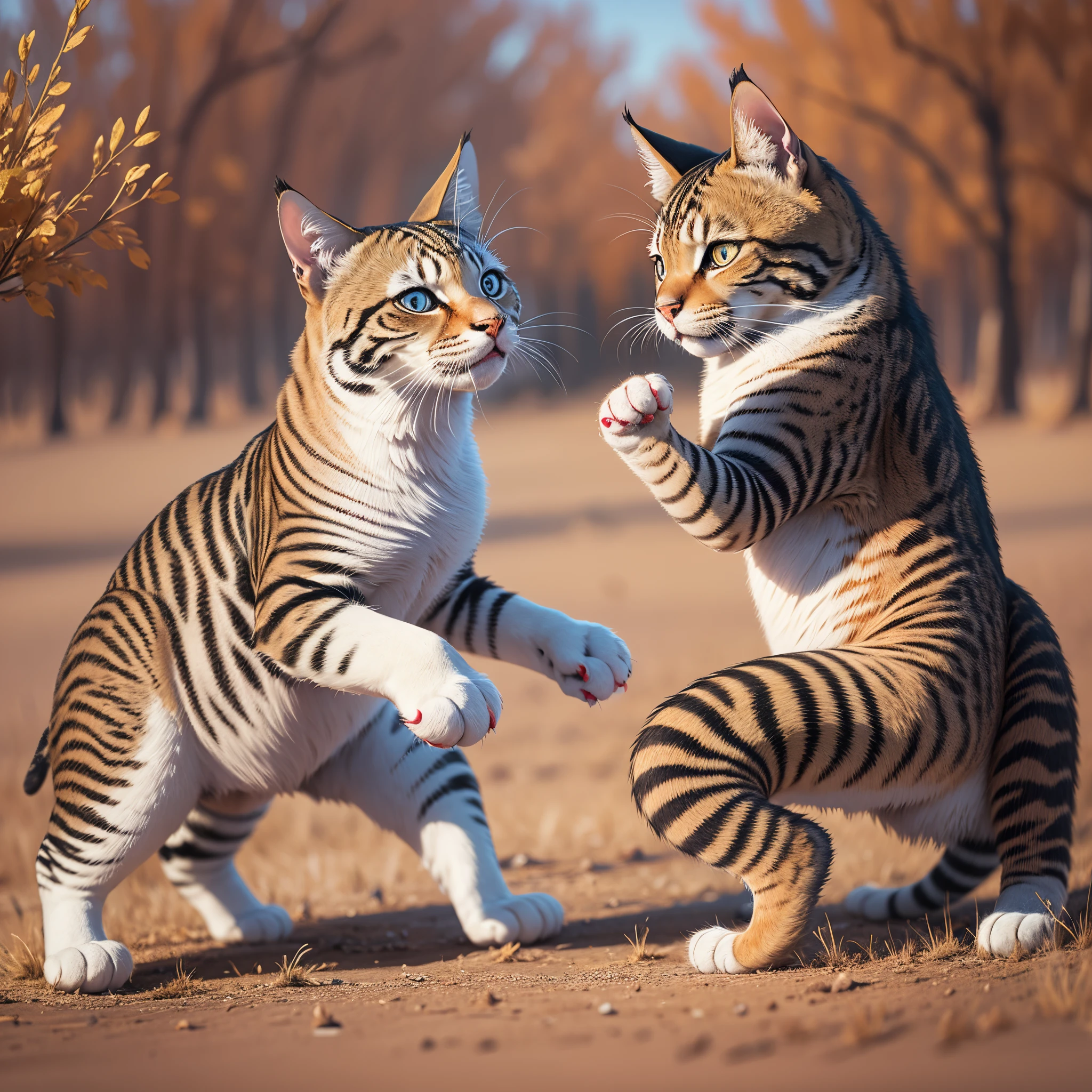 Two fighting cats --auto --s2