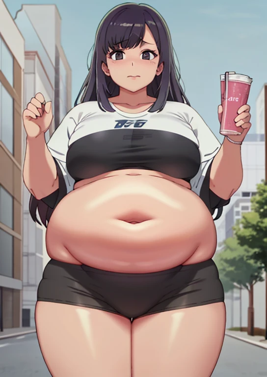 fat, large belly, standing, big belly, very fat, large stomach, chubby (best quality, masterpiece), fat belly, Akane Kurokawa, Akane, fat, large belly, standing, grabbing belly, very fat, large stomach, chubby (best quality, masterpiece), fat belly, at, large belly, standing, grabbing belly, very fat, large stomach, chubby (best quality, masterpiece), standing, patting stomach, fat