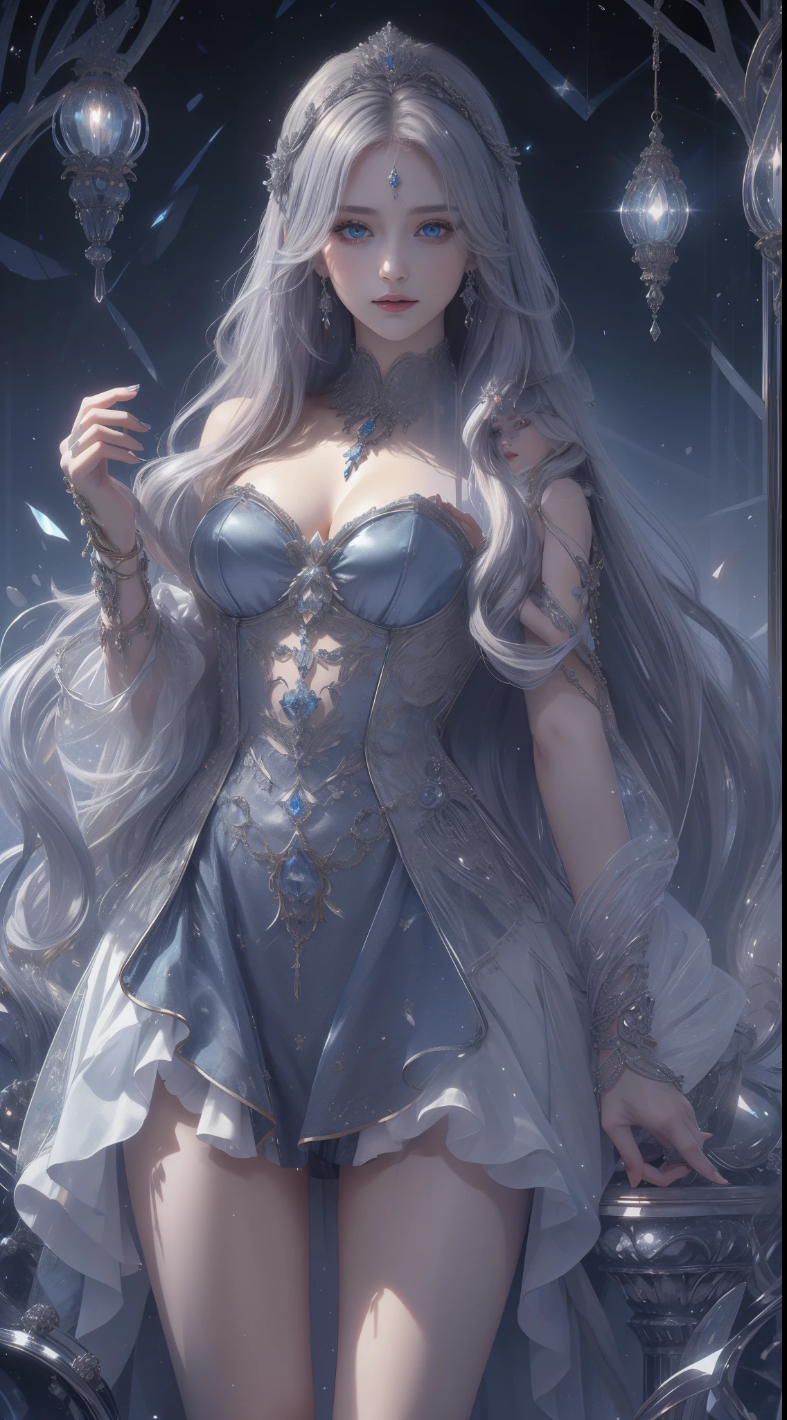 A captivating anime girl gracefully emerges from the pages of a watercolor painting, her vibrant and intricate colors breathing life into the artwork. She wears extraordinary fantasy costumes,Decorated with exquisite details, reflecting the enchanting world she inhabits. Luminescent elements, like glowing crystals and ethereal wisps, surround her, casting a soft, otherworldly glow. The watercolor style imbues the image with a sense of fluidity and delicacy, as if the colors are effortlessly blending and bleeding into one another. Camera shot: Medium Shot, Camera lens: softfocus, Lighting: luminescent glow, watercolor brushstrokes,