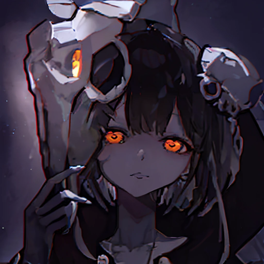 anime girl with a goat skull and a goat skull on her head, demon anime girl, anime monster girl, demon girl, discord profile picture, mika kurai demon, nightcore, melty, anime skull portrait woman, gapmoe yandere grimdark, pixiv 3dcg, anime artstyle, gapmoe yandere, anime moe artstyle, monstergirl