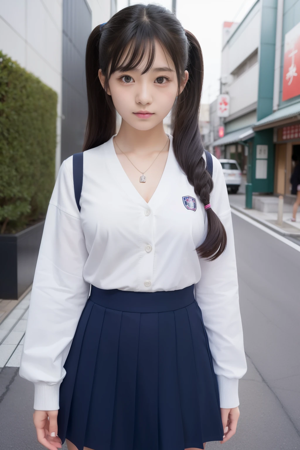 Girl in uniform cardigan for photo, Two beautiful Japan girls、 years、Neon Street Stand、, gorgeous japanese model, long twintail、Diamond necklace、耳Nipple Ring、Lovely woman, goddess of Japan, Gorgeous young Japan woman, a japanese girl, Juigh school student attire、Japan girls, beautiful sexy woman photo, beautiful goddess, Beautiful Japan junior high school student, Phenomenally cute、Inviting eyes