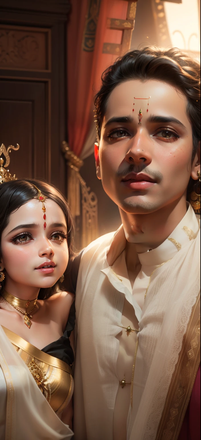 lord krishna and goddess radha radhe krishna 8k ultra hd wallpaper realistic face girl and boy devotional traditional
