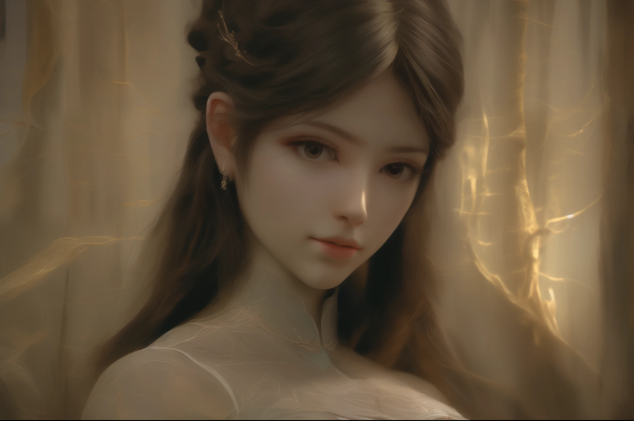 (8k, RAW Photos: 1.2), Best Quality, Illustration, Beautiful Painting, 1 Woman, Beautiful Face, Delicate Skin, Gorgeous Bun, Hair Accessories, Hanfu, Full Body, High Detail, Accent, Color Ink Painting, (((colorful)), lycoris, Sketch, Denoising, Dramatic, Cinematic, White background, Super High Resolution, Best Shadow, RAW, (HDR) (wallpaper) (Cinematic lighting) (sharp focuasterpiece, (Very detailed CG unified 8k wallpaper), gigantic breasts, green bamboo forest,