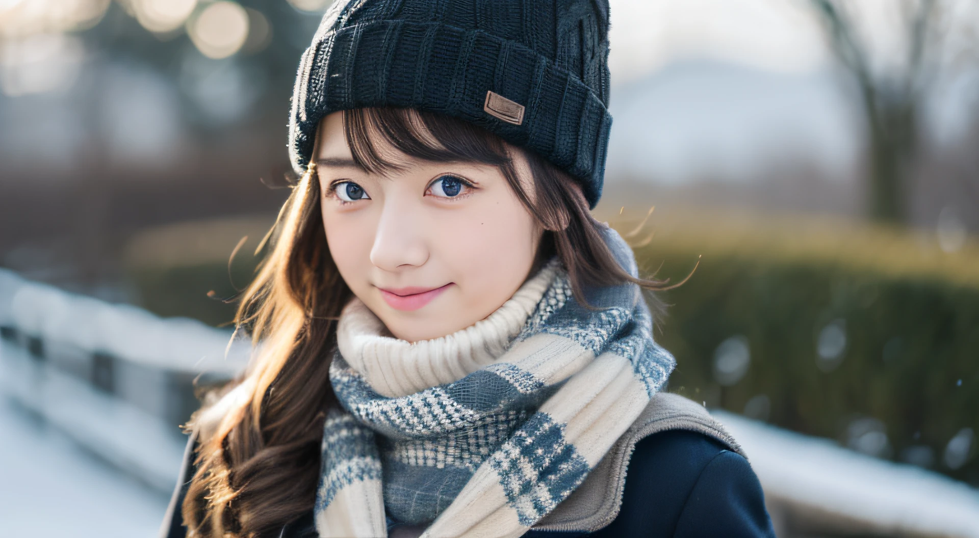 hi-school girl、endearing、Longhaire、Winter clothes