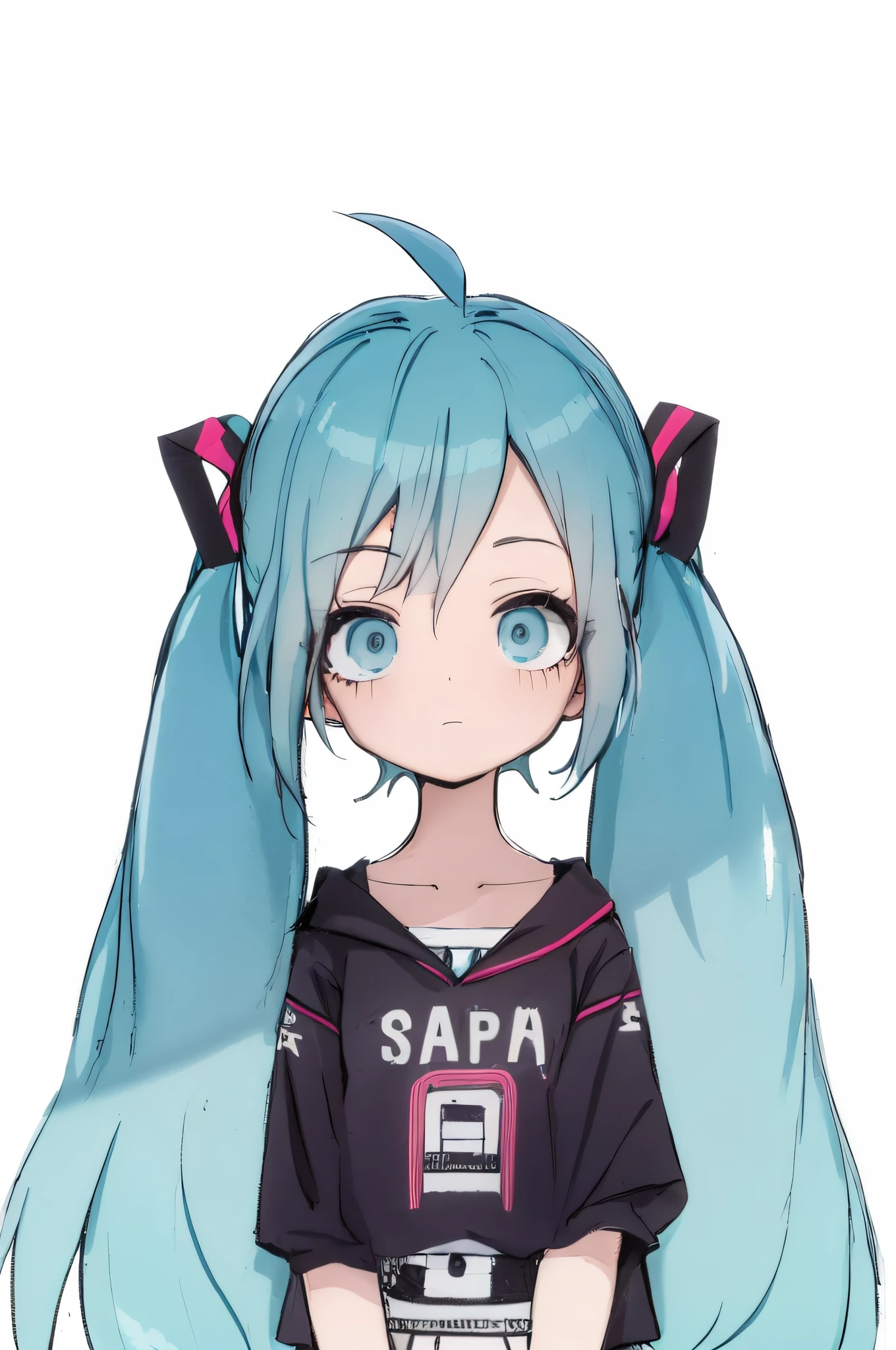 uma menina dos desenhos animados com cabelo azul e uma camisa preta, Mikudayo, Menina anime com cabelo martelo, amigo, 2 d estilo anime, Hatsune amigo cabelo curto, Hatsune amigo, Hatsune amigo cara, Retrato de Hatsune Miku, anime moe artstyle, Hatsune amigo retrato, vocalóide, sona is a slender, anime vibes