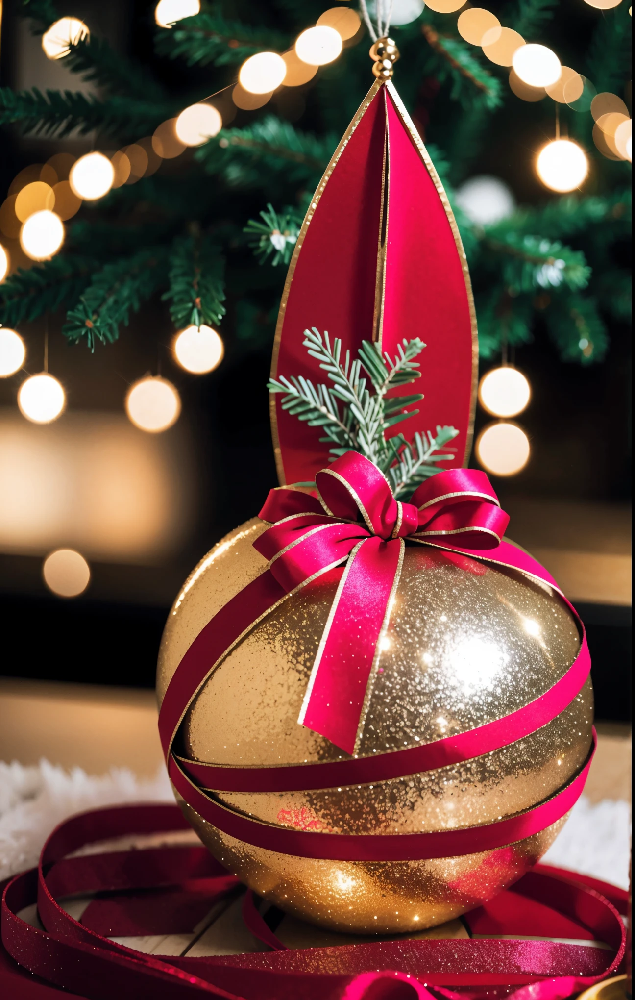 (best quality,4k,8k,highres,masterpiece:1.2),ultra-detailed,realistic,gifts,table,Christmas tree,decorations,wrapping ,bows,ribbon,presents,holiday spirit,vibrant colors,warm lighting,cozy atmosphere,toys,cards,candles,snowflakes,joyful,celebration,exquisite details,exciting surprises,shiny ornaments,sparkling tinsel,beautifully wrapped,excited children,anticipation,festive mood,magical ambiance,delightful moment,wonderful memories,family gathering,cheerful faces,Christmas magic,extravagant,abundance of presents,HDR,UHD,studio lighting,ultra-fine painting,sharp focus,physically-based rendering,professional,vivid colors,bokeh.