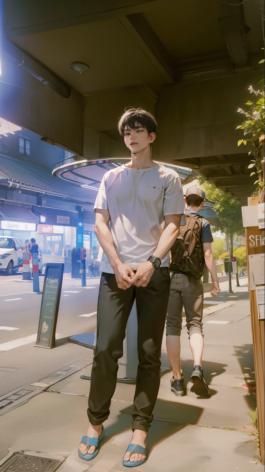 Masterpiece, high quality, best quality, HD, realistic, perfect lighting, detailed body, 1 man.