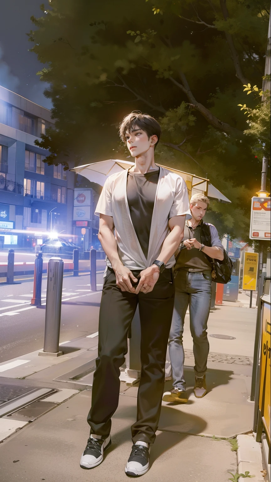 Masterpiece, high quality, best quality, HD, realistic, perfect lighting, detailed body, 1 man.
