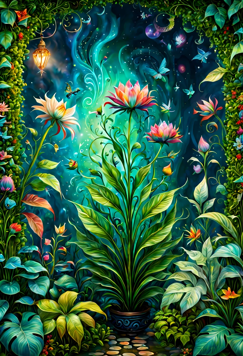 by Rodney Joseph Byrne, (Magical Plants), whimsical, intricate, (best quality, masterpiece, Representative work, official art, Professional, unity 8k wallpaper:1.3)